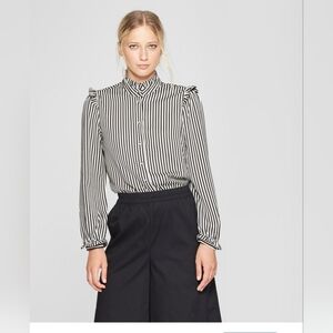 Striped Black and White Women's Top